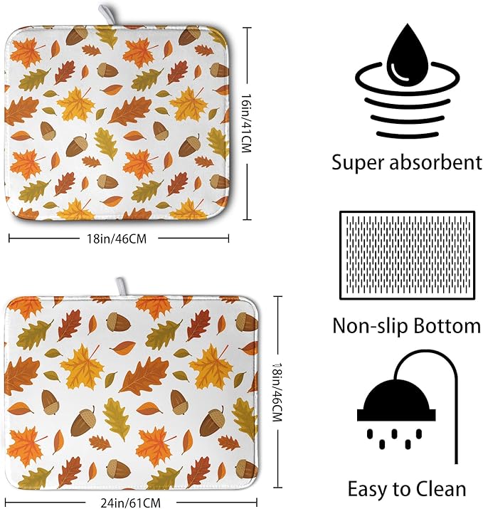 Fall Leaves Dish Drainer Mat - Image 2