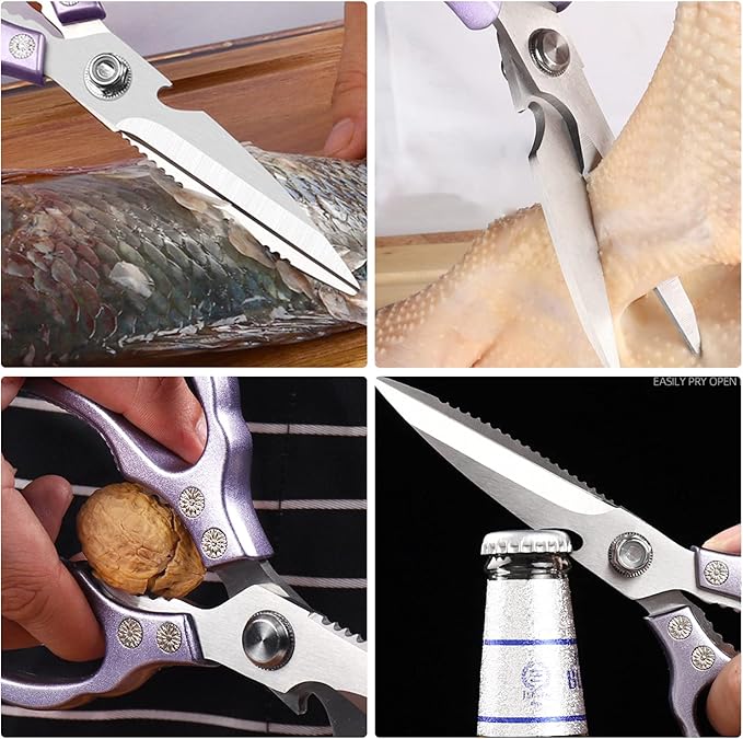 AWinjoy Heavy Duty Sharp Kitchen Scissors, Dishwasher Safe, Cooking Shears - Image 4