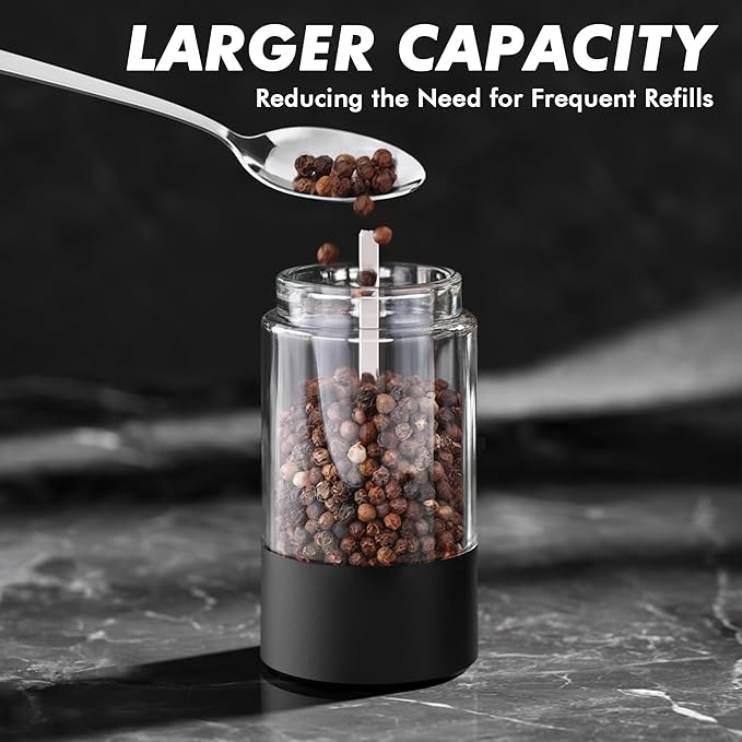 Electric Salt and Pepper Grinder Set, USB Rechargeable Automatic Pepper Mills - Image 4
