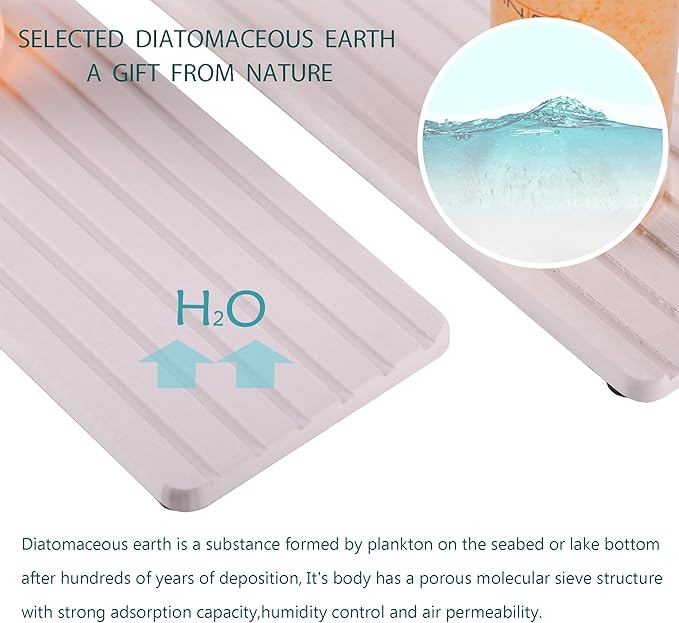 NiuYichee 2 PCS Water Absorbent diatomite Coasters, 10.2" x 4" Water Absorbing - Image 4