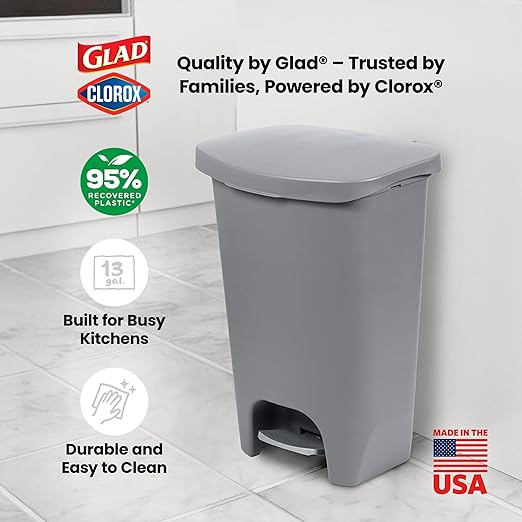 Glad Kitchen Trash Can | Large Plastic Waste Bin - Image 6