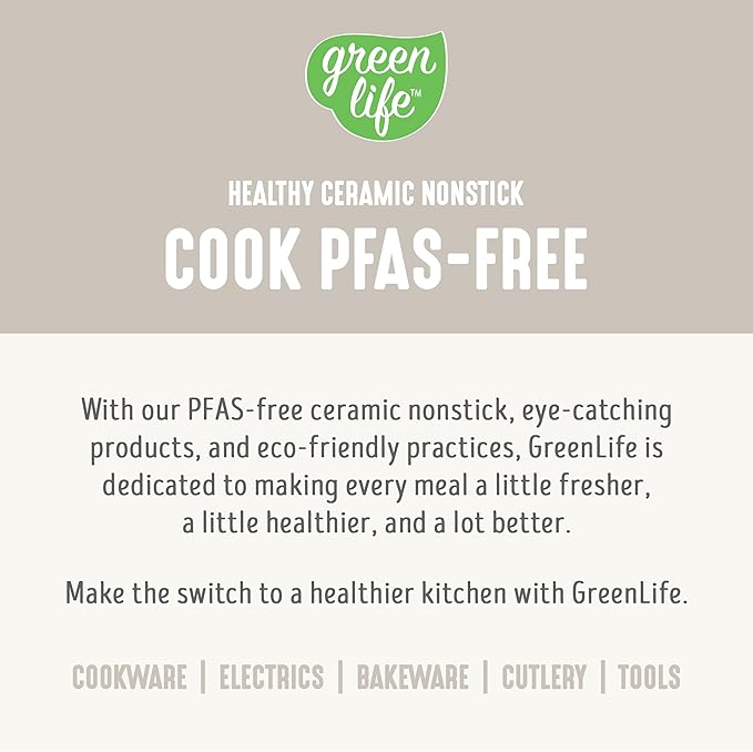 GreenLife Soft Grip 16 Piece Cookware Set, Non-Toxic PFAS-Free Ceramic Nonstick - Image 9