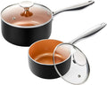 MICHELANGELO Nonstick 1Qt & 2Qt Copper Sauce Pan Set by Michelangelo