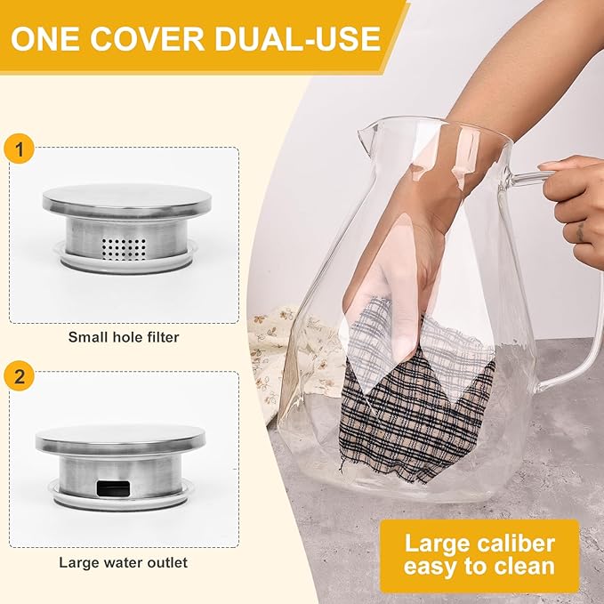 Glass Pitcher with Lid, 1 Gallon Glass Water Pitcher Hot/Cold Water Jug - Image 7