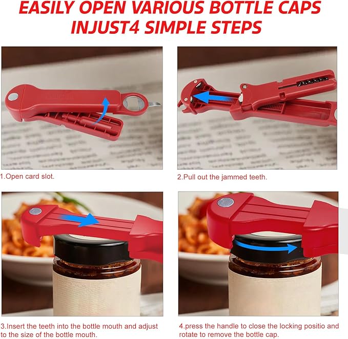 7 in 1 Jar Opener Bottle Opener and Wine Opener - Image 4