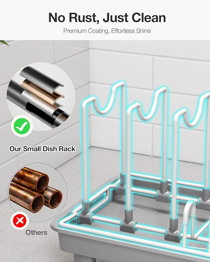 Dish Rack, Carbon Steel Small Dish Drying Rack Rustproof - Image 5