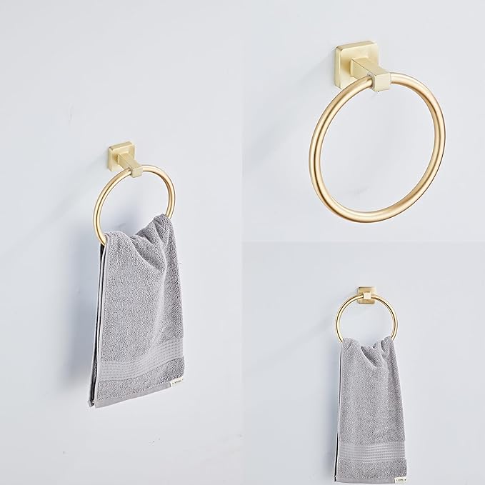Brusehd Light Gold Bathroom Hardware Set 4 Pieces, Towel Bar Set Stainless - Image 3