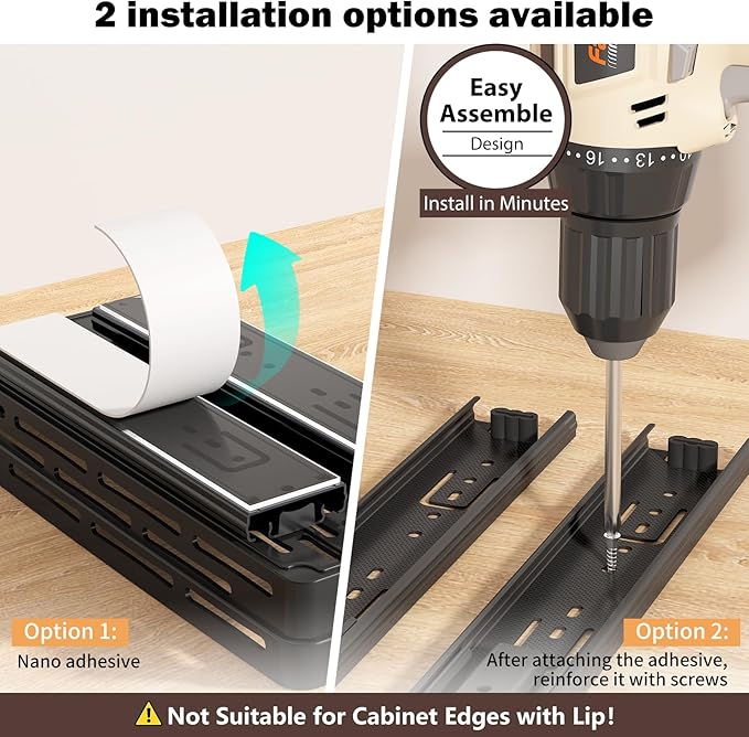 Pull Out Spice Rack Organizer for Cabinet, 3 Packs Slide Out Spice Racks - Image 2