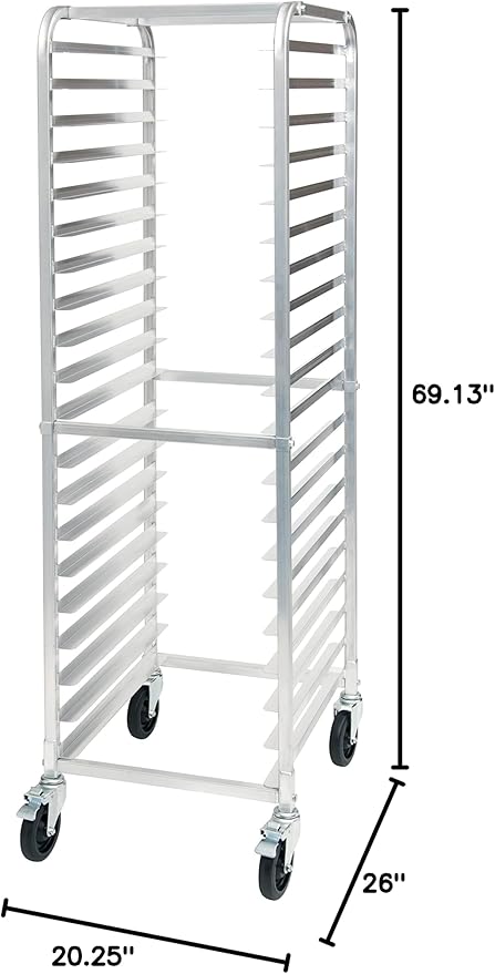 Winco 20-Tier Aluminum Sheet Pan Rack - Image 3