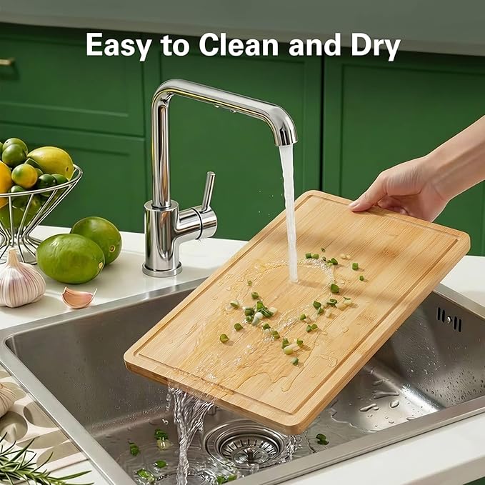 Zarler Bamboo Cutting Boards for Kitchen, 15.5x10.5 Durable Wood Cutting Board - Image 6