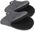 Short Oven Mitts, Heat Resistant 500°F, Silicone Grip Kitchen Gloves, Non-Slip by GOLDMEET