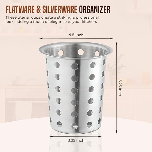 OCS Parts Stainless Steel Utensil Drying Cups | Stainless Steel | Perforated - Image 2