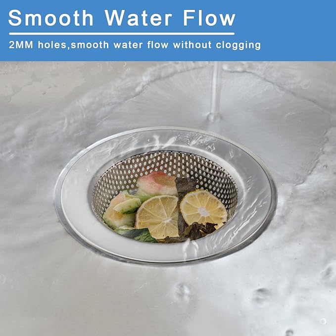 Honmein 2 Pcs Sink Strainer for Most Kitchen Sink Drain Basket, Upgraded - Image 6