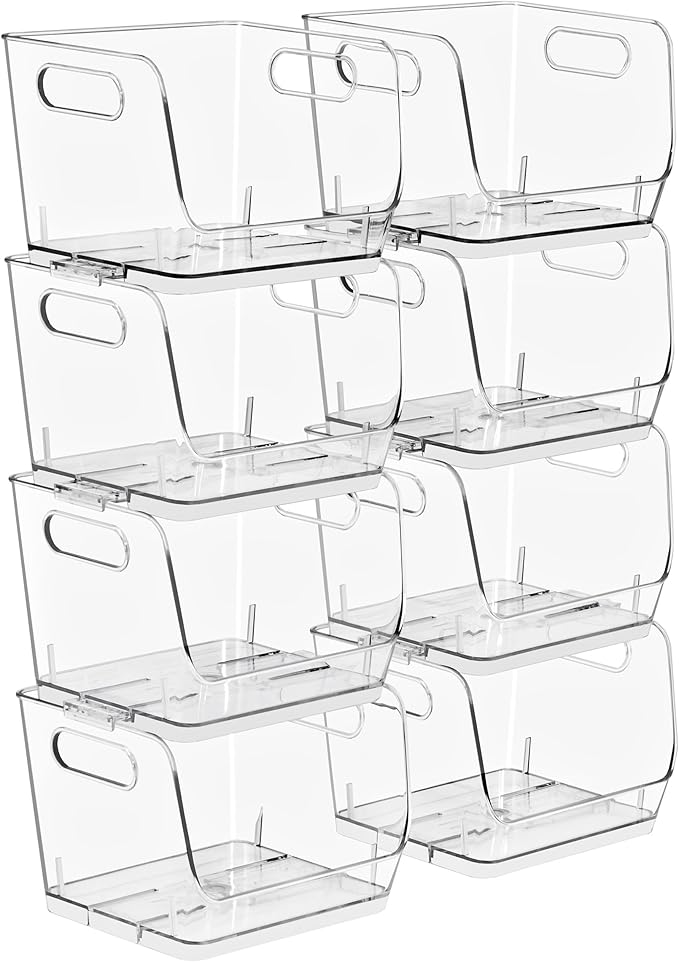 Sorbus Stackable Storage Bins Open Front, Pantry Bins by Sorbus