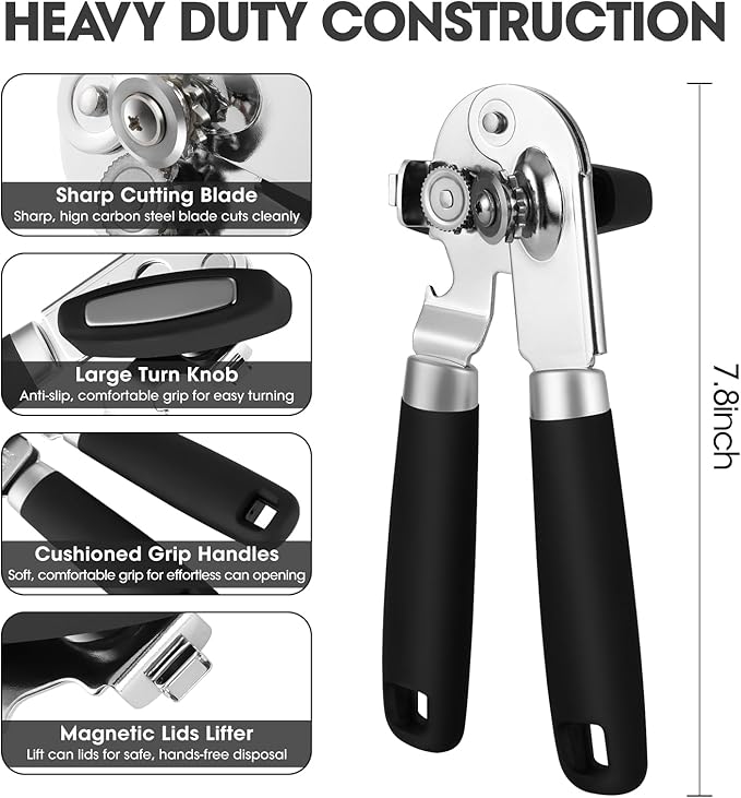 Manual Can Opener, UHIYEE Handheld Can Opener Heavy Duty - Image 2