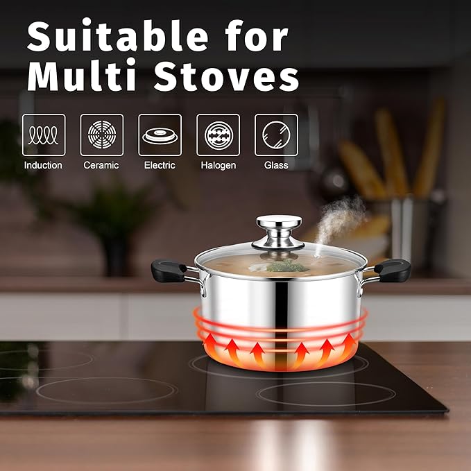 5 Quart 3-Ply Cooking Stock Pot - Image 7