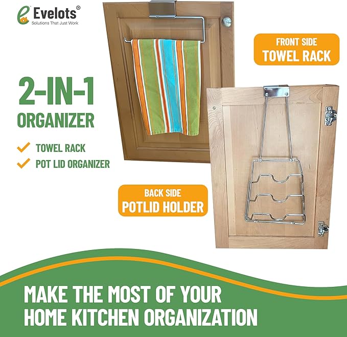 Evelots 2-in-1 Pot Lid Organizer - Image 2