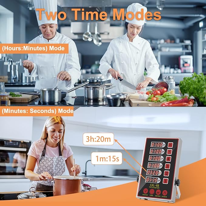 Precision Kitchen Timers for Cooking – 6 Channel Commercial Kitchen Timer - Image 4