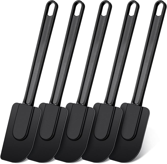 Meekoo 5 Pieces 10 Inch Rubber Spatula, 500°f High Heat Resistant Silicone by meekoo