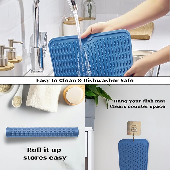 ZLR Silicone Dish Drying Mat & Heat Resistant Trivet - Image 4