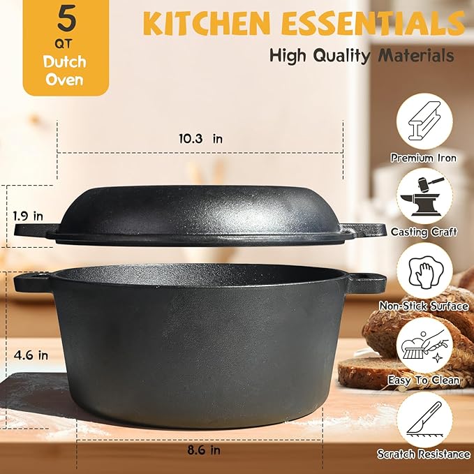 Advanced Cast Iron Dutch Oven for Baking, - Image 3