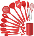 Silicone Kitchen Utensils Set, E-far 23 Pcs Red Cooking Utensils Tools by E-far
