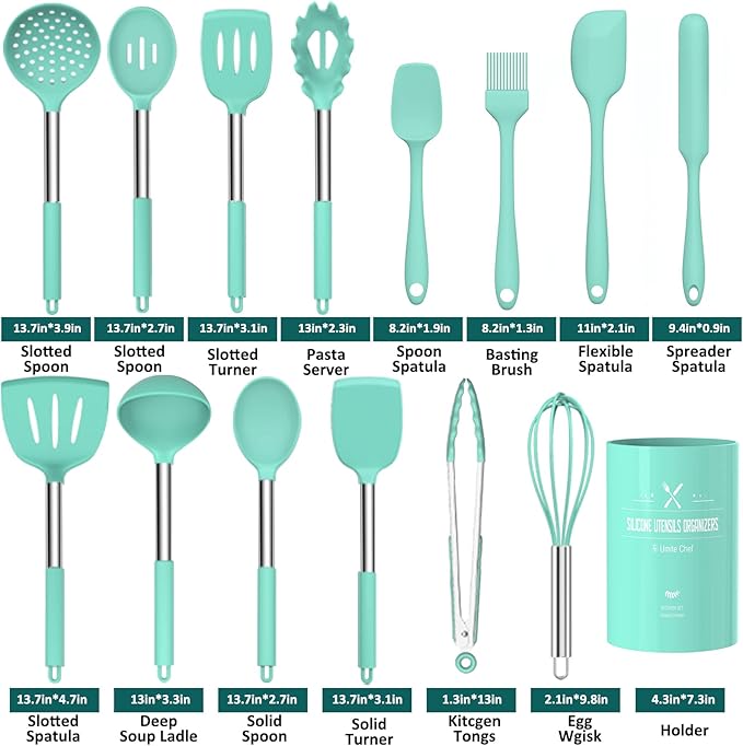 Silicone Cooking Utensil Set, Umite Chef 15pcs Silicone Cooking Kitchen - Image 2