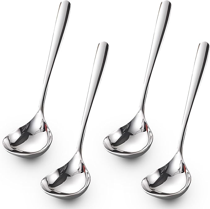 Comicfs 4 Pack Small Ladle Sauce Ladle SUS 304 Stainless Steel Small Serving by Comicfs