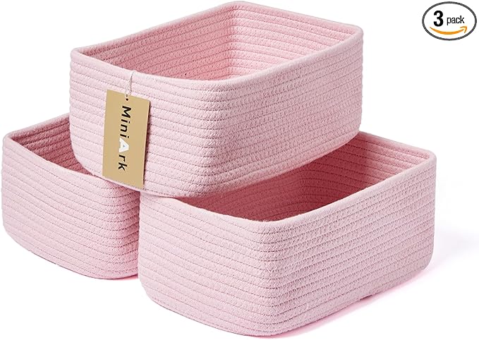 MiniArk Small Storage Baskets for Organizing | Closet Organizer Bins | Shelf by MiniArkStorageBasketsHome