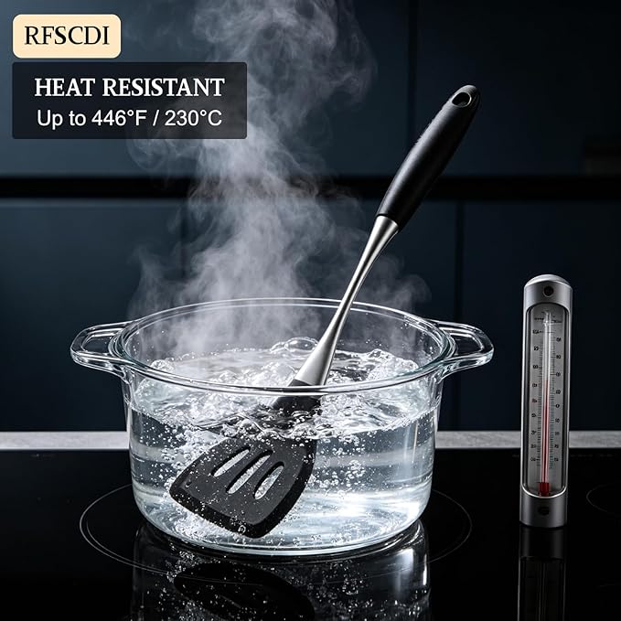 Premium Black Silicone Cooking Utensils Set - Image 4