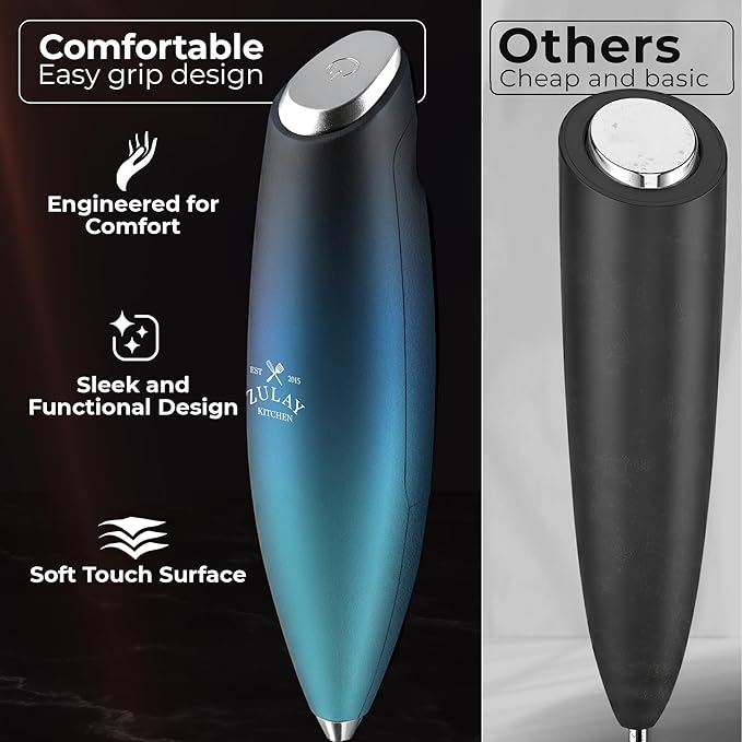Zulay Kitchen Patented Tornado Triple Whisk Milk Frother - Image 4