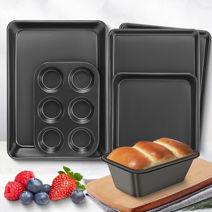 Baking Pans Set, Nonstick Bakeware Sets, Oven Pans - Image 7