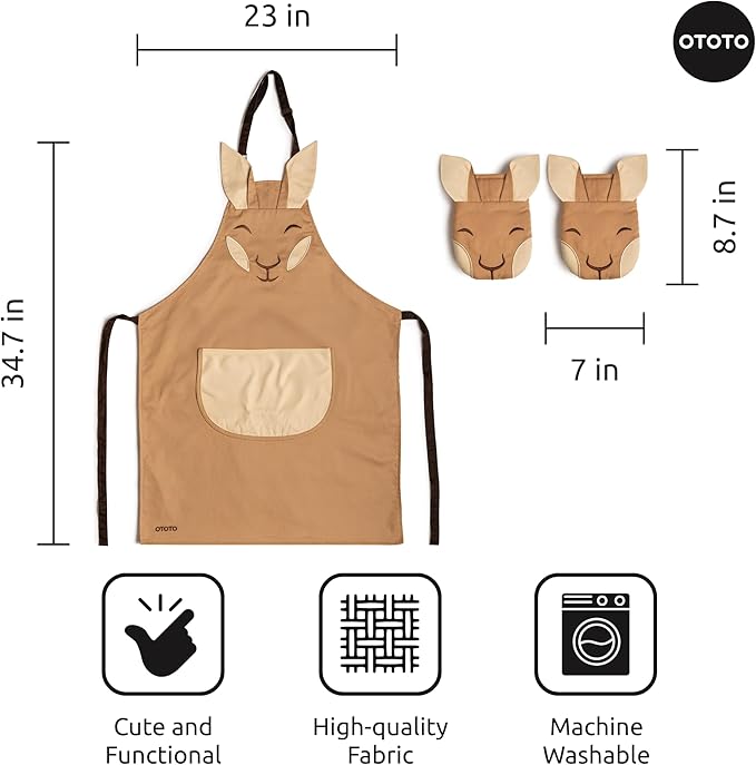 OTOTO Aproo Kitchen Set – Oven Mitts and Chef Apron - Image 5