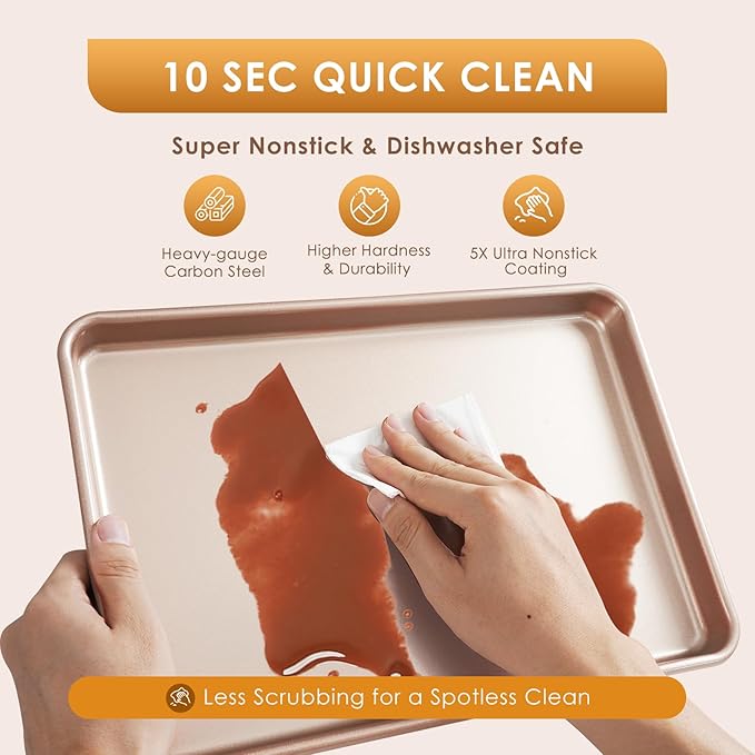 Baking Sheet Pan Set of 3, Commercial Cookie Sheets - Image 8