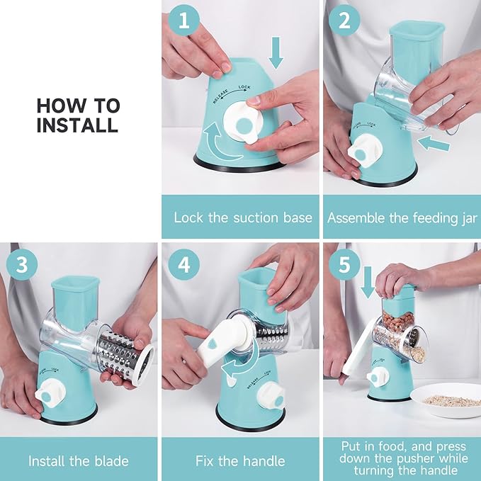 Rotary Cheese Grater, Cheese Grater Hand Crank - Image 6