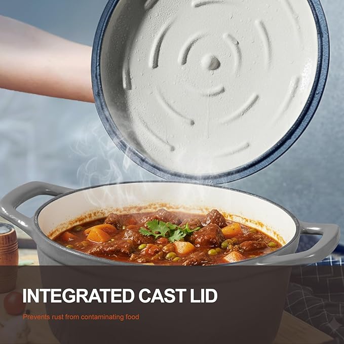 Overmont Enameled Cast Iron Dutch Oven - Image 2