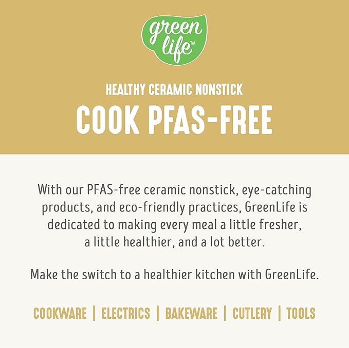 GreenLife 16 Piece Nonstick Cookware Set, Soft Grip Non-Toxic PFAS-Free Ceramic - Image 9