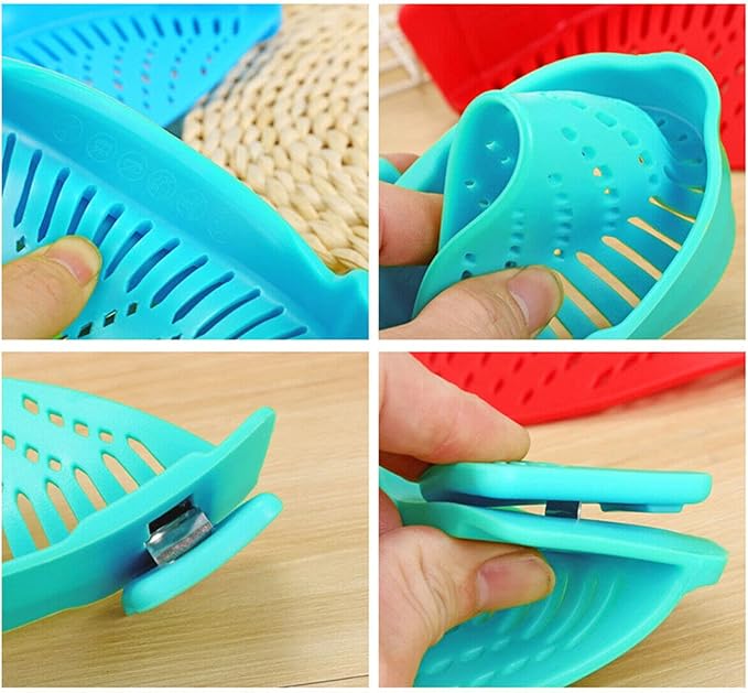 Clip-on Kitchen Food Strainer for Spaghetti, Vegetables. Silicone Kitchen Food - Image 7