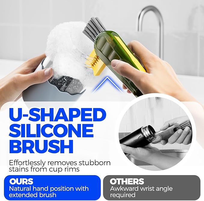 6 Pack Holikme 4 in 1 Cup Lid Cleaning Brush Set - Image 2