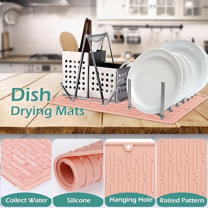 GeeRic Dish Drying Mats, Heat-resistant Silicone Mat - Image 3