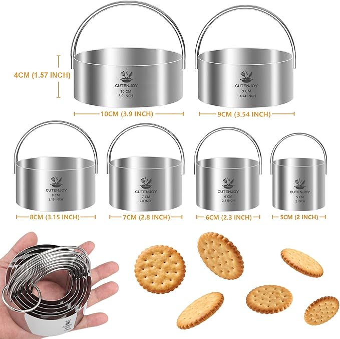 6 Pcs Large Cookie Cutters, Round Biscuit Cutter Set - Image 4