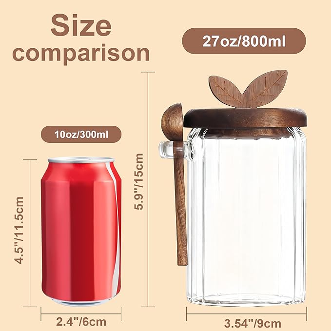 holoith 2 Pack Sugar Bowl Sugar Container 27oz Glass Jars - Image 3