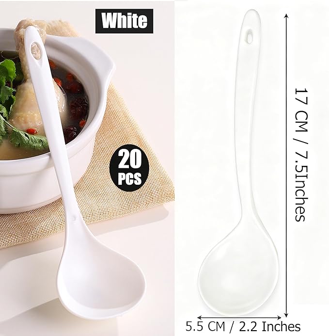 Large Plastic Serving Spoons, Disposable Heavy Duty Serving Spoons, Long Handle - Image 2