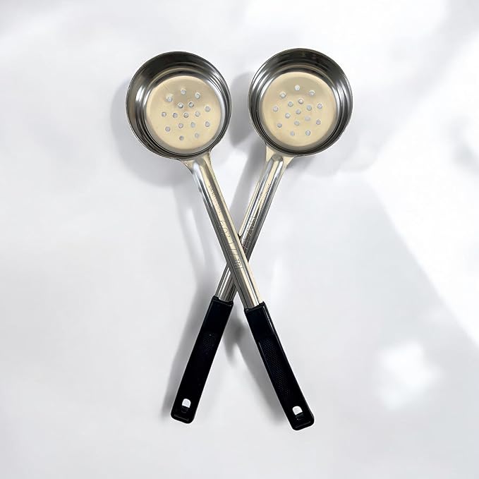 6 Ounce Slotted Stainless Steel Portion Control Ladle Spoon - Image 6