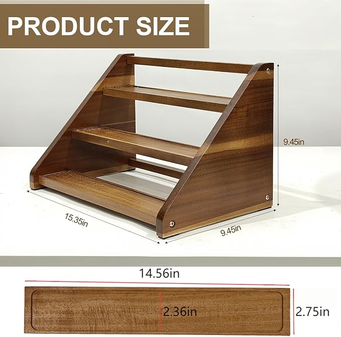 Acacia Wooden Spice Rack for Countertop - Image 2