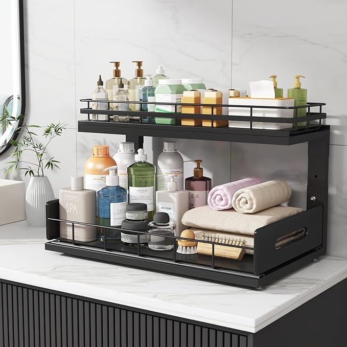 Under Sink Organizer Upgrade To Professional Rails, 2-Tier Dual Pull Out - Image 8