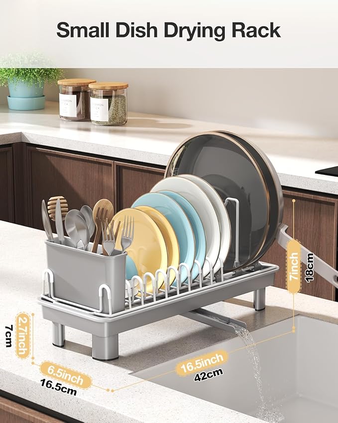 Dish Rack, Carbon Steel Small Dish Drying Rack Rustproof - Image 2