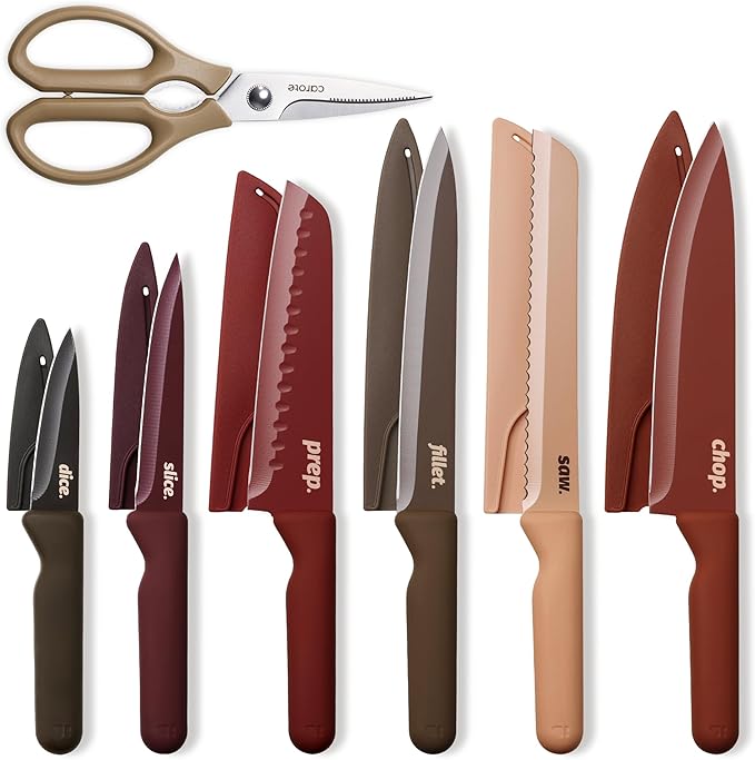 CAROTE Knife Set, 6 Stainless Steel Knives by CAROTE