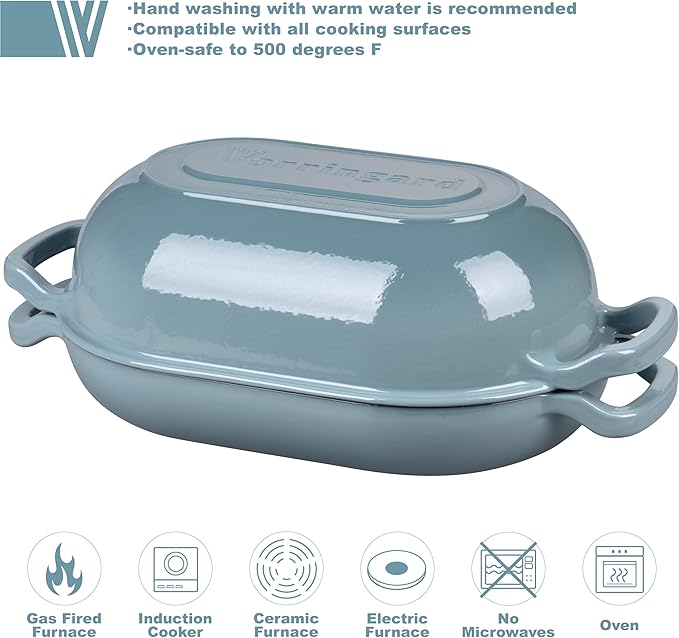 VORRINGARD Enameled Cast Iron Sourdough Bread Oven, Dutch Oven, Loaf Cast Iron - Image 3
