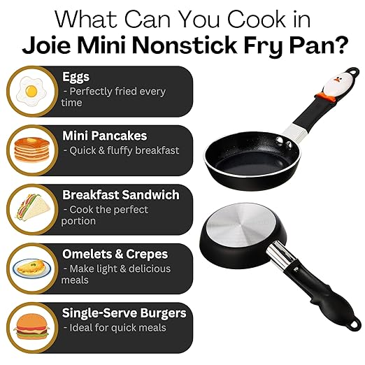 Joie Mini Egg Frying Pan, Small Nonstick Skillet, Heat-Resistant Handle - Image 3